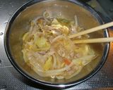 野菜炒めお好み焼き風丼作り方4写真