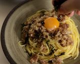 月見鶏そぼろパスタ作り方5写真
