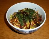 野菜炒めお好み焼き風丼作り方6写真