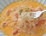 ダイエット版！エビのトマトクリームパスタ作り方6写真