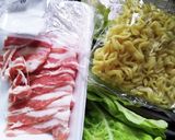 ホットサンドメーカー豚バラネギ塩焼きそば作り方1写真