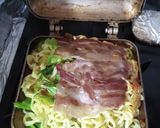 ホットサンドメーカー豚バラネギ塩焼きそば作り方5写真