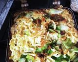 ホットサンドメーカー豚バラネギ塩焼きそば作り方7写真