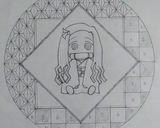 禰豆子ケーキver.2(鬼滅の刃)作り方2写真