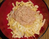手軽にレンチン　基本のチーズツナ缶丼作り方1写真