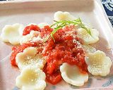 波里の米粉とじゃが芋で花のショートパスタ作り方12写真