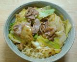 豚肉とキャベツのマヨ炒めon塩ラーメン作り方7写真