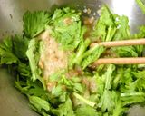 生の春菊　からし納豆おろし和え作り方4写真