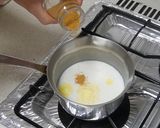 たっぷりきのことベーコンのミルク粥作り方3写真