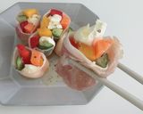 「彩野菜とクリームチーズの生ハムロール」作り方1写真