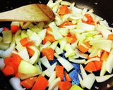 牛こまカレー炒め。作り方3写真