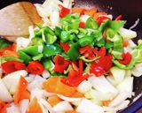 牛こまカレー炒め。作り方4写真