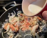 米粉活用　鮭のクリームパスタ作り方3写真