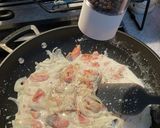 米粉活用　鮭のクリームパスタ作り方4写真