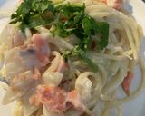 米粉活用　鮭のクリームパスタ作り方8写真