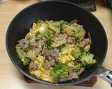 ブロッコリーと豚肉のふんわり卵炒め作り方15写真