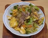 ブロッコリーと豚肉のふんわり卵炒め作り方16写真