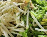 米粉で♪もやしとわさび菜のお好み焼き作り方1写真