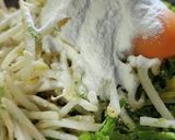 米粉で♪もやしとわさび菜のお好み焼き作り方3写真