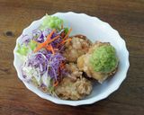 鶏の竜田揚げ　葉にんにくぬた和え作り方8写真