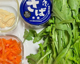 春菊と人参とサバ缶のマヨ和え作り方1写真