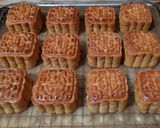 月餅 黒ゴマあんこナッツ ドライフルーツ作り方9写真