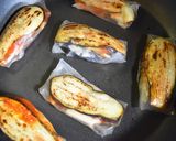 ライスぺーパーでなすのトマチーズ包み焼き作り方8写真