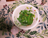 絹さやのごま和え作り方1写真