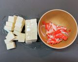 胃に優しい◎豆腐とカニカマの卵とじ作り方1写真