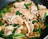 ニンニク生姜酢で、豚ニラ茄子エリンギ炒め作り方6写真