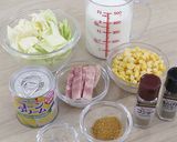 春キャベツの＊コーンクリームスープ作り方1写真