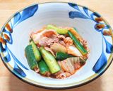 旨さ上乗せ豚バラ肉とキュウリのキムチ炒め作り方6写真