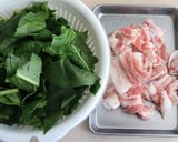 豚肉とほうれん草のトロたま炒め作り方1写真