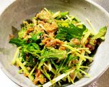 サバ味噌煮缶で簡単♪水菜サラダ作り方3写真