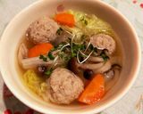 白菜きのこのほっこり♡肉だんごスープ♪作り方6写真