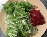 水菜と梅の洋風白和えサラダ作り方2写真