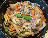 牛肉と白滝ときのこのピリ辛炒め作り方4写真