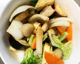 肉無根菜たっぷり簡単コク旨味豆腐野菜炒め作り方16写真