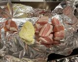 ベーコンたっぷりコンポタ(キャンプ飯)作り方1写真