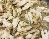 舞茸と鶏細切り肉の白ワイン＆バターソテー作り方2写真