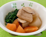 大根☆人参☆法蓮草☆揚げの煮物作り方4写真