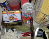 ランチョンミートとナスのトマトパスタ作り方1写真