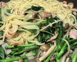 春・のらぼう菜のペペロン風スパゲティ作り方4写真