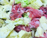 豚肉のスキヤキ風あまから焼きうどん作り方2写真