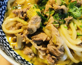 豚肉のスキヤキ風あまから焼きうどん作り方4写真