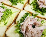 豆苗たっぷりのハムチーズサンド作り方5写真