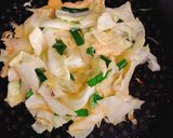 キャベツとニラで中華風オムレツのせうどん作り方3写真