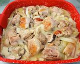 鶏もも肉とキノコのクリーム煮ブリーチーズ作り方11写真