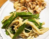 スナップえんどうとえのきの麺つゆバター!作り方4写真
