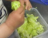 蒸し鶏と春キャベツの胡麻マヨサラダ作り方5写真